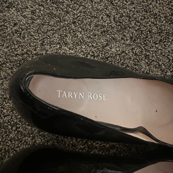 Taryn Rose Black Patent Leather Chunky Heels Squared Toe Size 8.5 Comfort Dressy - Picture 2 of 8